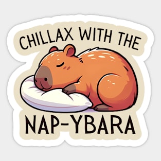 Chillax with the napybara capybara Sticker